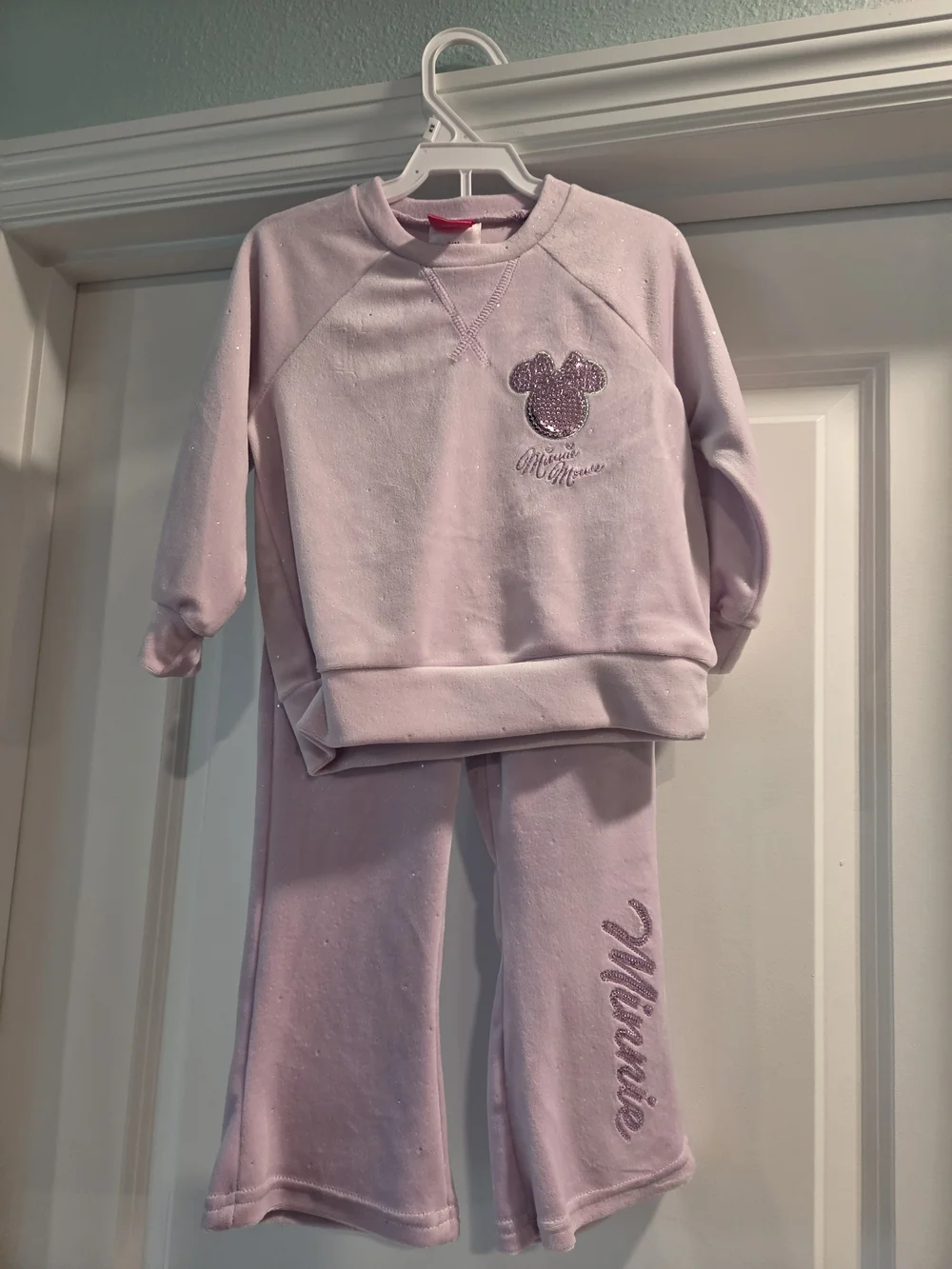 Nwt Disney Minnie Mouse 24 Month Set Purple With Glitter Detail